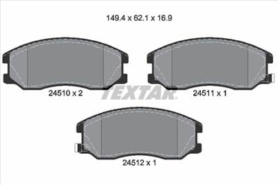 Fékbetét készlet TEXTAR 2451001 for CHEVROLET, OPEL, VAUXHALL, SUZUKI, …