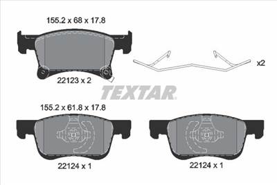 Fékbetét készlet TEXTAR 2212301 for OPEL, VAUXHALL, BUICK