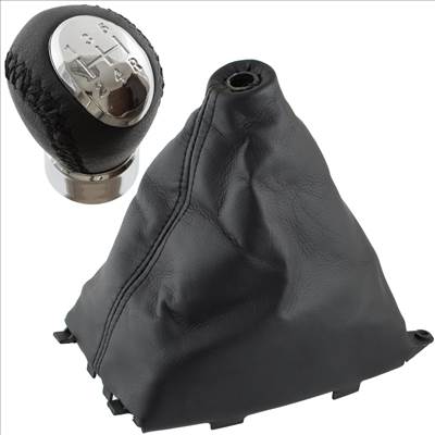 Mazda 6 GG/GY 02-08 váltógomb FEKETE BÕR 5 SEBESSÉG 12 MM  váltózsák  keret 2 db KPL
