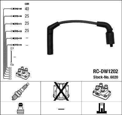 gyújtókábelkészlet NGK 6020_NGK for DAEWOO, CHEVROLET, GENERAL MOTORS, PONTIAC, …