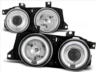 BMW E32 ANGEL EYES Króm első lámpa