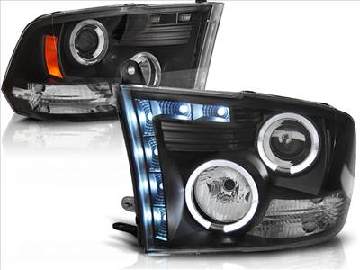 DODGE RAM 09-11 ANGEL EYES Fekete első lámpa
