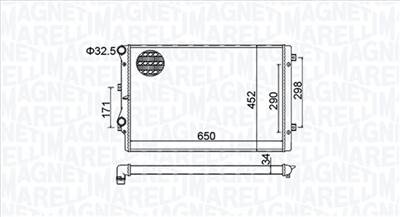 MAGNETI MARELLI 350213157800 - Vízhűtő (Hűtőradiátor) AUDI SEAT SKODA VW