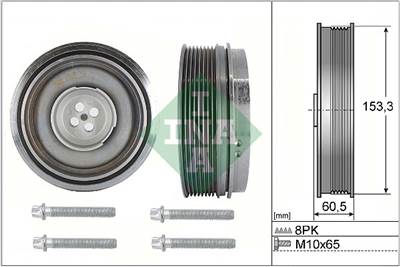INA 544 0505 20 - Szíjtárcsa készlet, forgattyús tengely BMW MINI