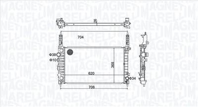 MAGNETI MARELLI 350213162900 - Vízhűtő (Hűtőradiátor) CHEVROLET OPEL VAUXHALL