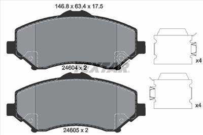Fékbetét készlet TEXTAR 2460402 for DODGE, JEEP, CHRYSLER, SEAT, …